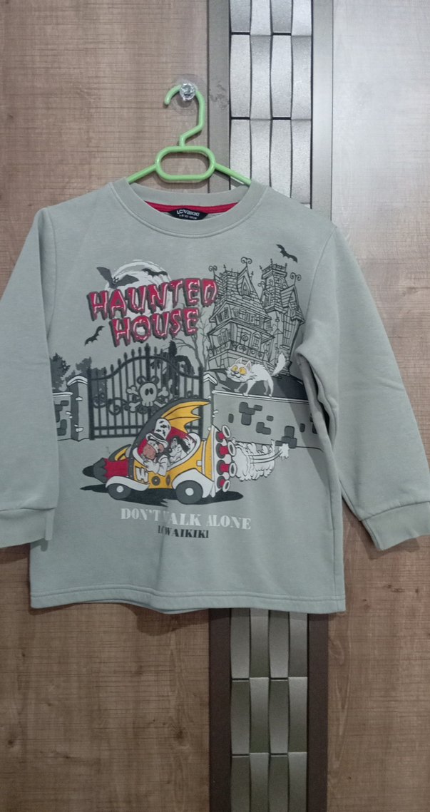 Gri Baskılı Erkek Sweatshirt Uzun Kollu - Görsel 2