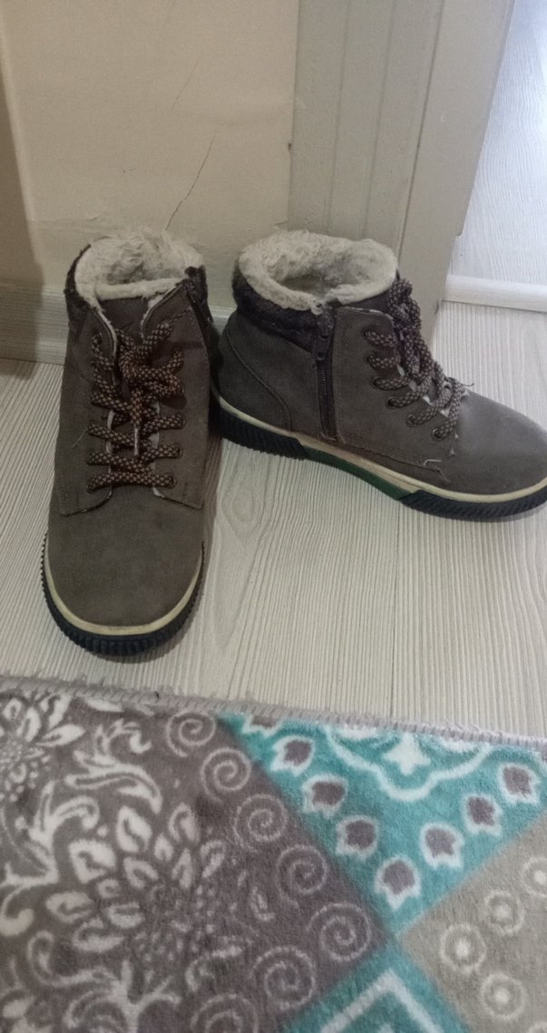 Gri Erkek Çocuk Süet Bot Kürklü - Görsel 2