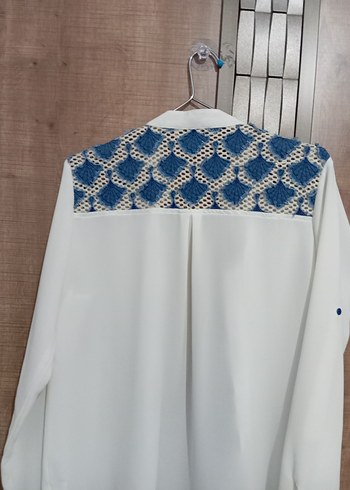 Kadın Beyaz Uzun Kollu Düğmeli Gömlek - Görsel 4