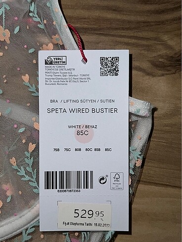 l Beden beyaz Renk Penti Büstiyer