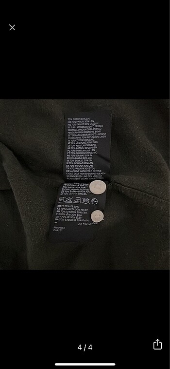 m Beden haki Renk H&M marka pamuklu haki gömlek