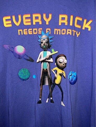 Rick and Morty lisanslı mavi marka tişört