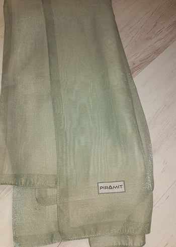 açık haki yeşili organze şal