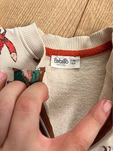 6-9 Ay Beden camel Renk Bebek tulum