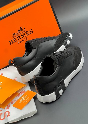 Hermes Siyah Deri Sneaker