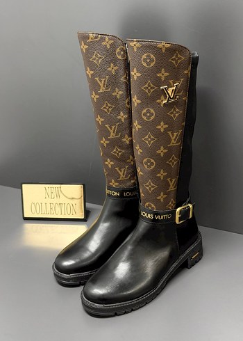 Louis Vuitton Monogramli Siyah Deri Bot