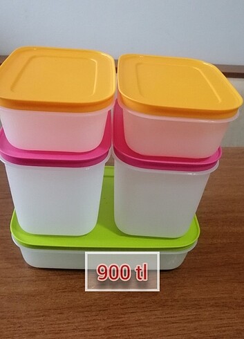 Tupperware 5 parça buzluk kapları
