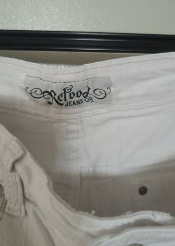 48 Beden Beyaz Mini Denim Kadın Pantolon Koton marka