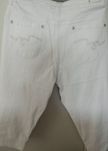48 Beden beyaz Renk Beyaz Mini Denim Kadın Pantolon Koton marka