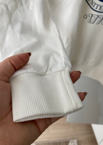 l Beden beyaz Renk Uzun Kollu Beyaz Baskılı Sweatshirt
