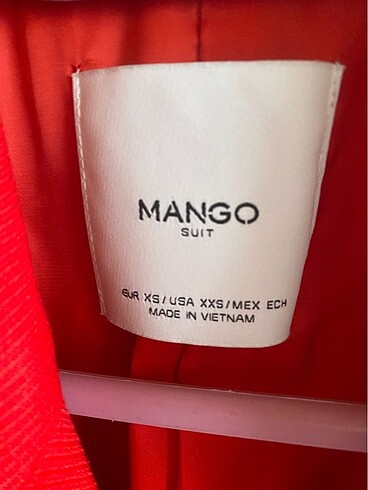 xs Beden kırmızı Renk Mango Kaban