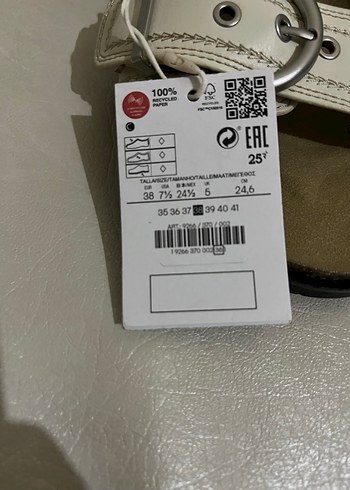 Beyaz Tokalı Platform Topuklu Kadın Terlik - Görsel 2