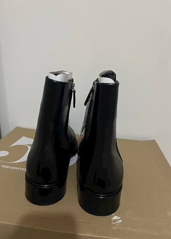 Siyah Deri Stiletto Topuklu erkek  Bot - Görsel 3