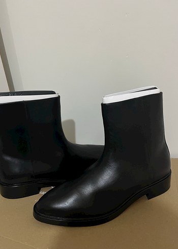 Siyah Deri Stiletto Topuklu erkek  Bot - Görsel 2