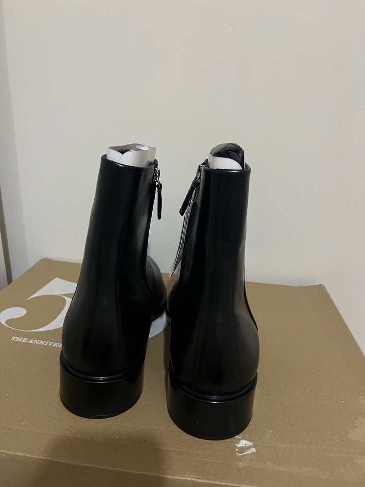 Siyah Deri Stiletto Topuklu erkek  Bot - Görsel 3