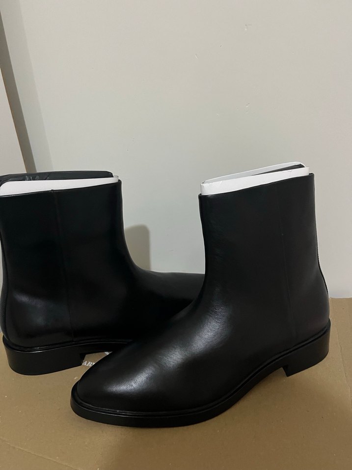 Siyah Deri Stiletto Topuklu erkek  Bot - Görsel 2