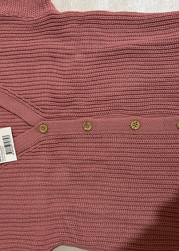 Kız Çocuk Pudra Pembe Örgü Hırka - Görsel 3