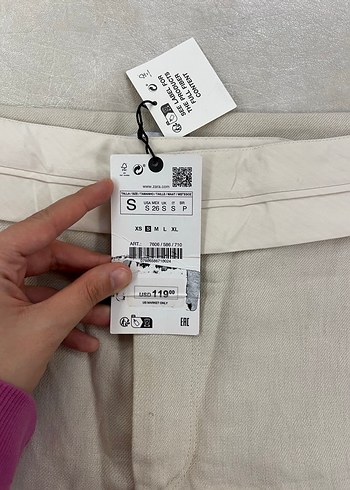 Bej  Midi Keten Kadın Pantolon - Görsel 4