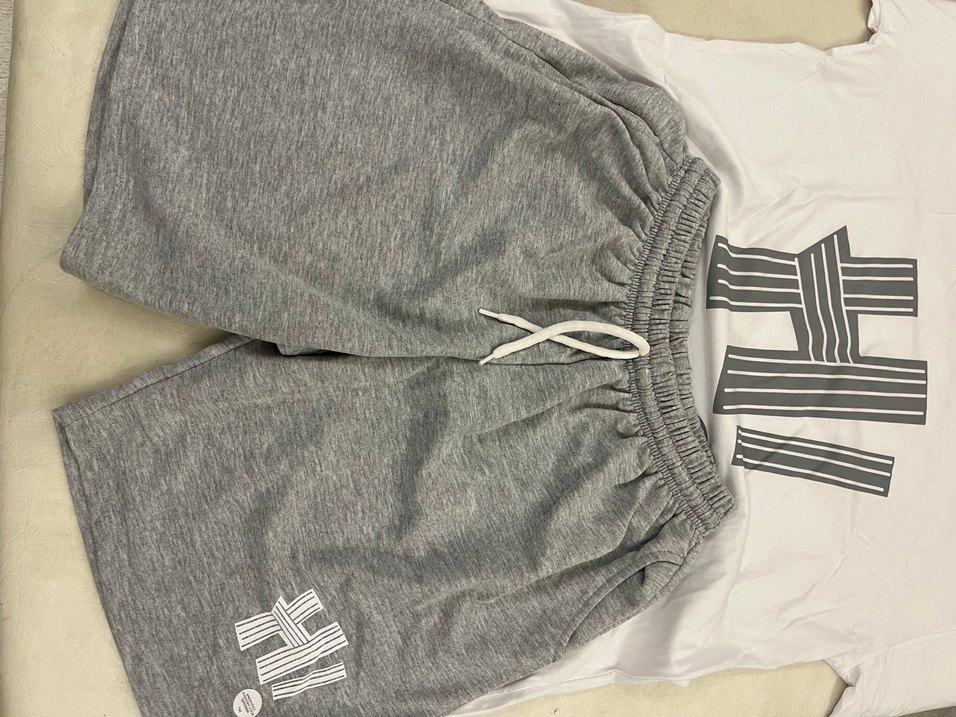 Gri Mini Pamuklu erkek şort tişört takim - Görsel 2