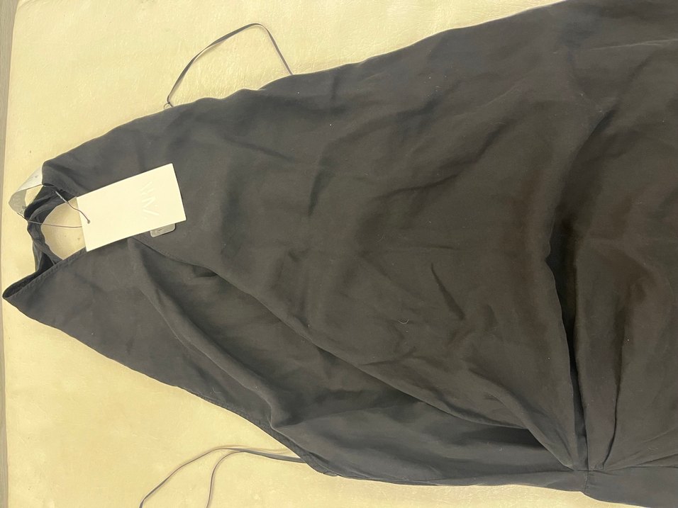 Siyah Drapeli V Yakalı Uzun Abiye Elbise - Görsel 3