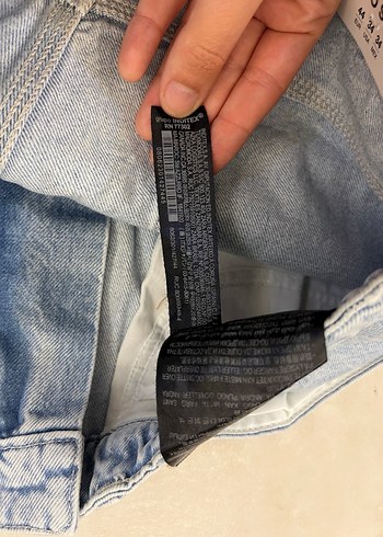 erkek mavi Bol Kesim Kot Şort - Görsel 4