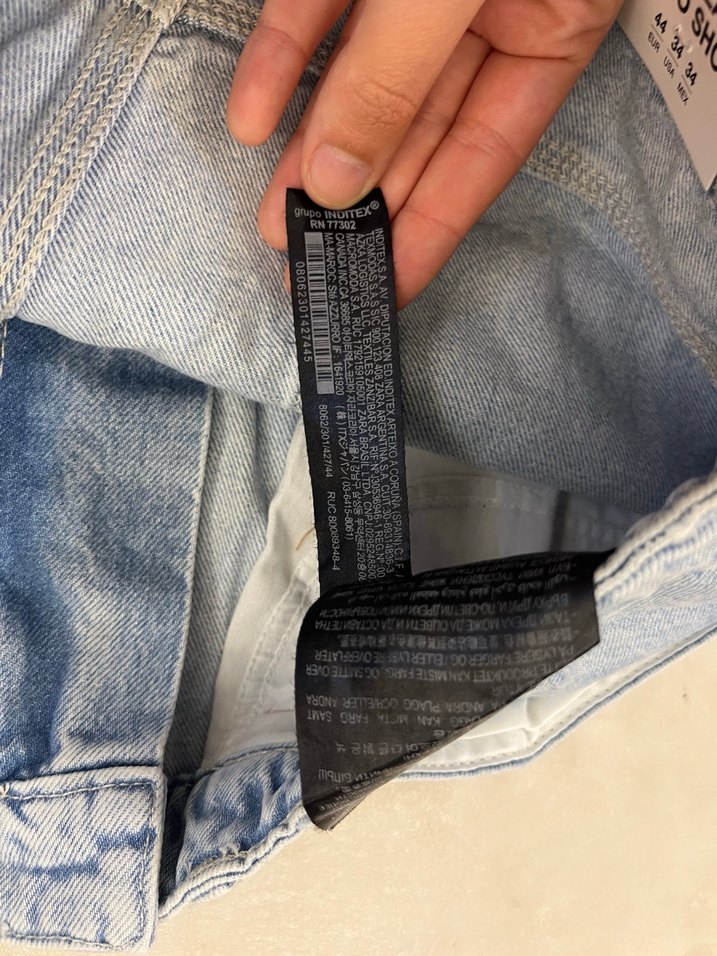 erkek mavi Bol Kesim Kot Şort - Görsel 4