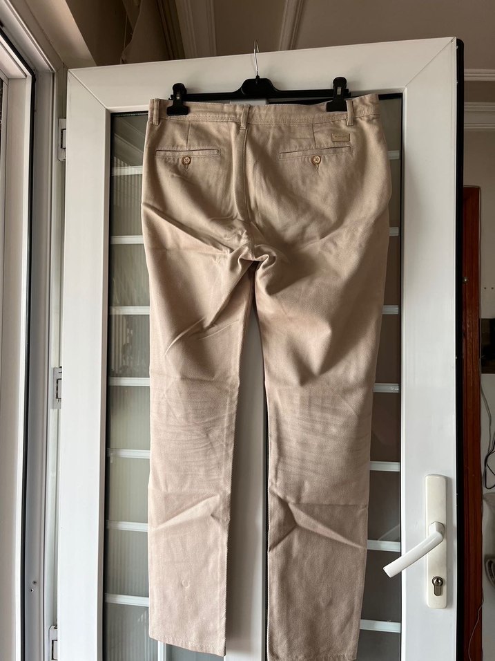 Bej Regular Fit Keten Erkek Pantolon - Görsel 3