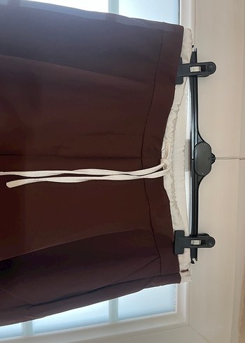 Kadın Kahverengi Plazzo Kumaş Pantolon - Görsel 3