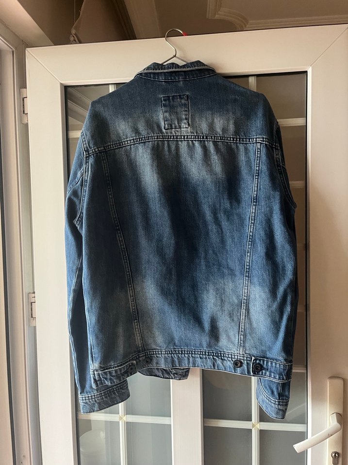 Gevşek Kesim Mavi Denim Erkek Ceket - Görsel 2
