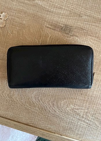 Siyah Deri Fermuarlı Kadın Cüzdanı - Görsel 2