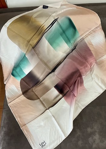 Pastel Renkli Kadın İpek Fular - Görsel 2