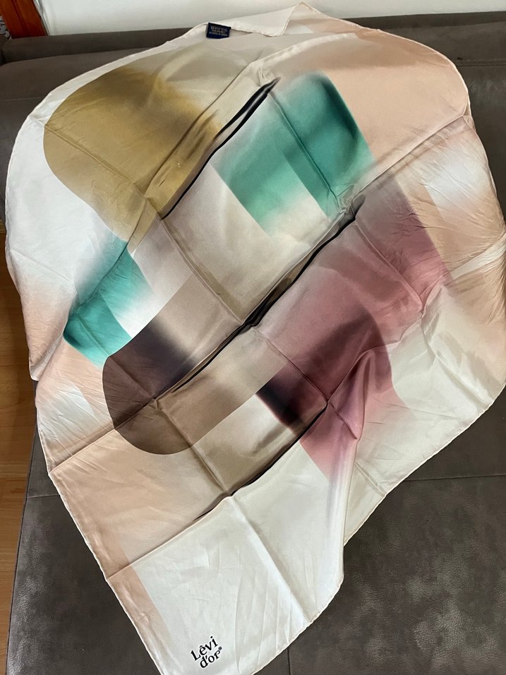 Pastel Renkli Kadın İpek Fular - Görsel 2