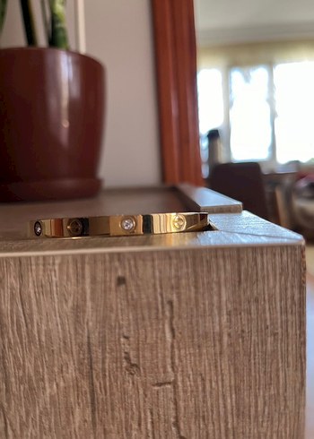 Altın Renkli Tokalı Minimalist Bilezik - Görsel 2