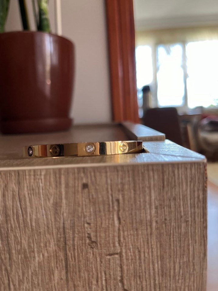 Altın Renkli Tokalı Minimalist Bilezik - Görsel 2