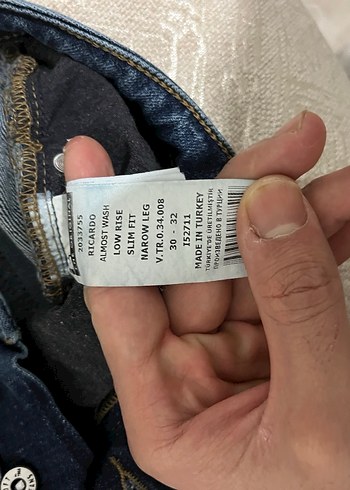 Loft marka Düğmeli Mavi Batik Desenli Erkek pantolon - Görsel 8