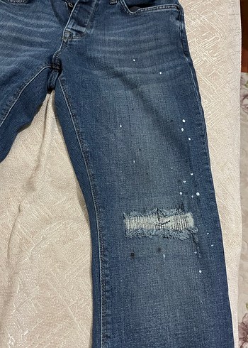 Loft marka Düğmeli Mavi Batik Desenli Erkek pantolon - Görsel 4