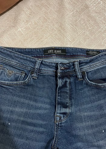 Loft marka Düğmeli Mavi Batik Desenli Erkek pantolon - Görsel 5