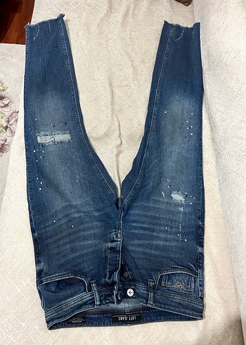 Loft marka Düğmeli Mavi Batik Desenli Erkek pantolon - Görsel 2