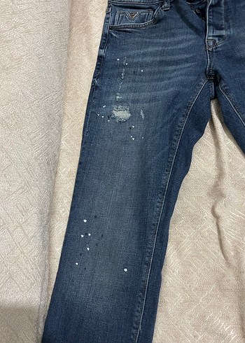 Loft marka Düğmeli Mavi Batik Desenli Erkek pantolon - Görsel 3