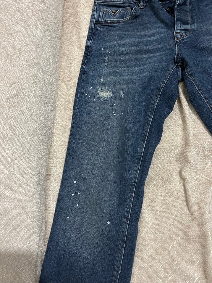 Loft marka Düğmeli Mavi Batik Desenli Erkek pantolon - Görsel 3