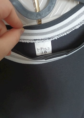 Gri Detaylı Siyah Kadın Sweatshirt - Görsel 4