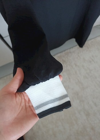 Gri Detaylı Siyah Kadın Sweatshirt - Görsel 6