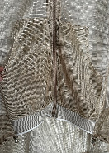 Bej Şeffaf Midi Kadın Ceket - Görsel 8
