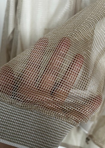 Bej Şeffaf Midi Kadın Ceket - Görsel 9