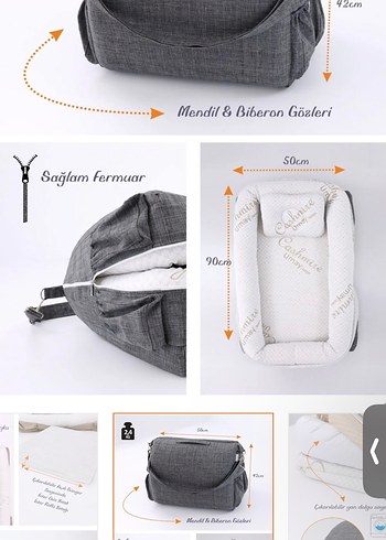 Gri Çok Fonksiyonlu Bebek Taşıma ve Reflü Yatağı - Görsel 3