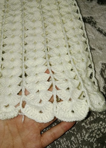 Kız Çocuk Beyaz Örgü elbise 1 2 yasa uygun - Görsel 6