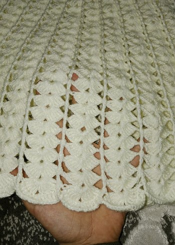 Kız Çocuk Beyaz Örgü elbise 1 2 yasa uygun - Görsel 4