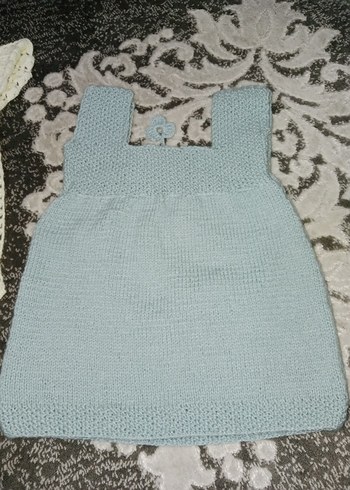 Nakışlı Gri Kolsuz Triko Hamile Elbisesi 1 2 yasa uygun - Görsel 5