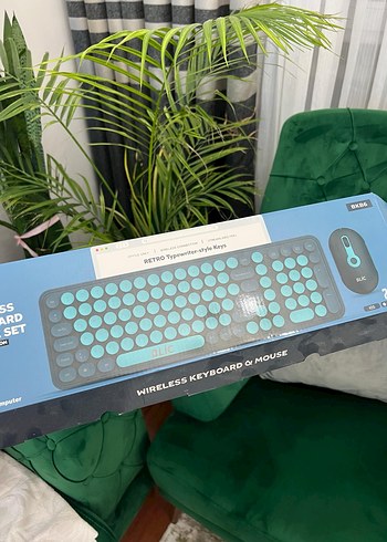 Kablosuz Mavi Klavye ve Mouse Seti - Görsel 6