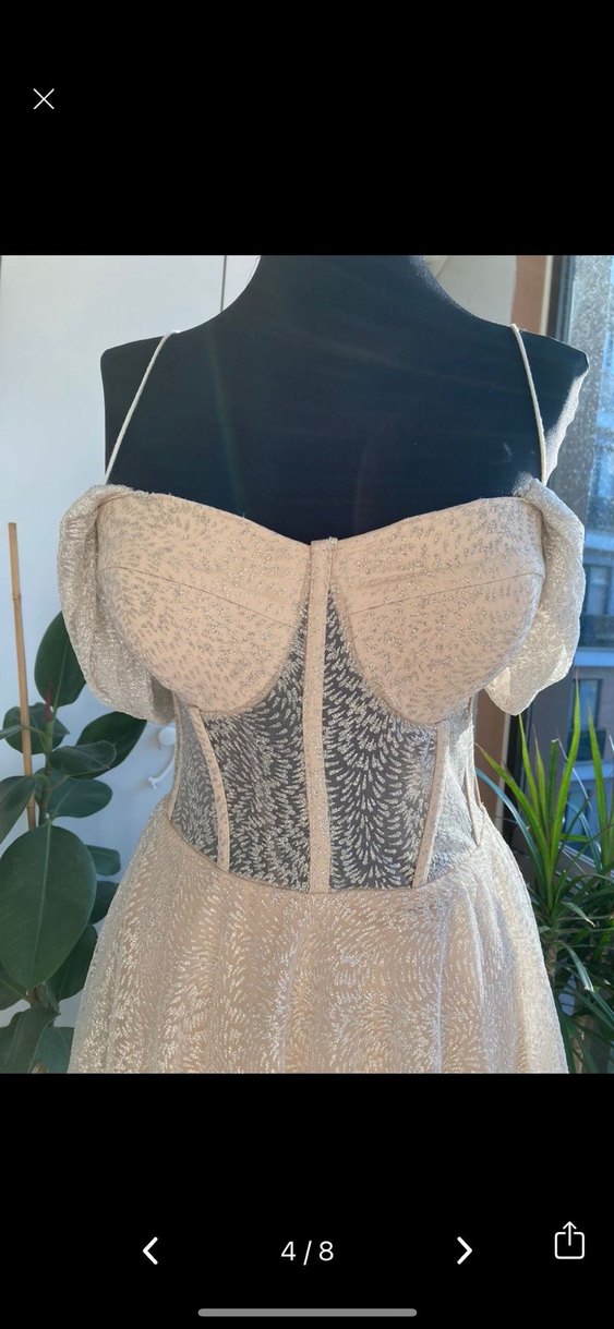 Vintage Dantel İşlemeli Straplez Uzun Nişan, Söz  Elbisesi - Görsel 2